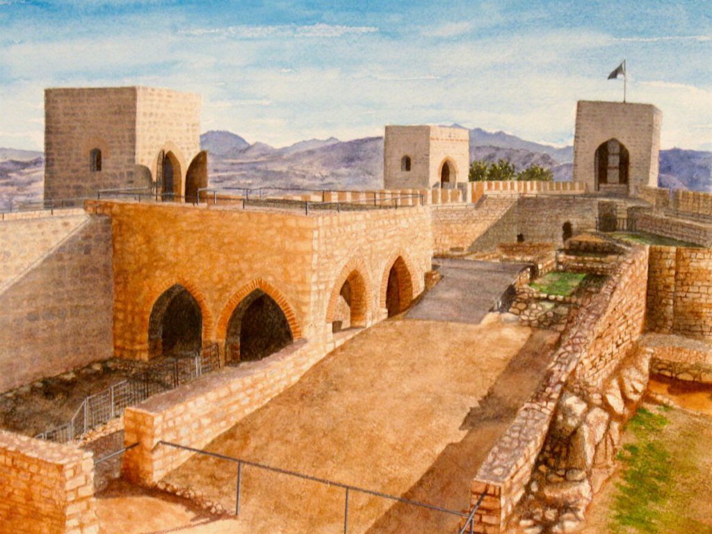 Santa Catalina's Castle, Jaen, 12” x 9”, watercolor on Arches cover paper, 2109