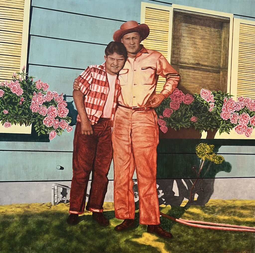 Rosas eternas (Eternal Roses), oil and wax on linen on panel, 45"x45", 2025